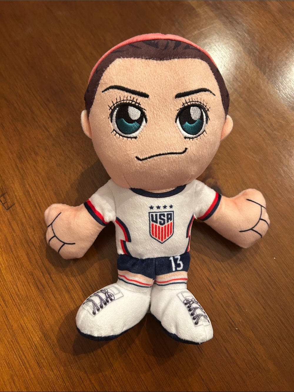 USA Soccer Plush Alex Morgan Doll in White and Blue